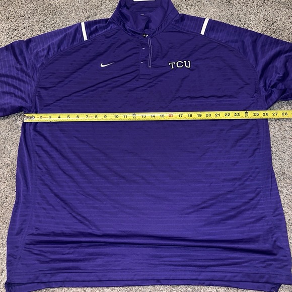 TCU Horned Frogs Nike Dri-Fit Polo Men's Purple XXL Used - Picture 6 of 7